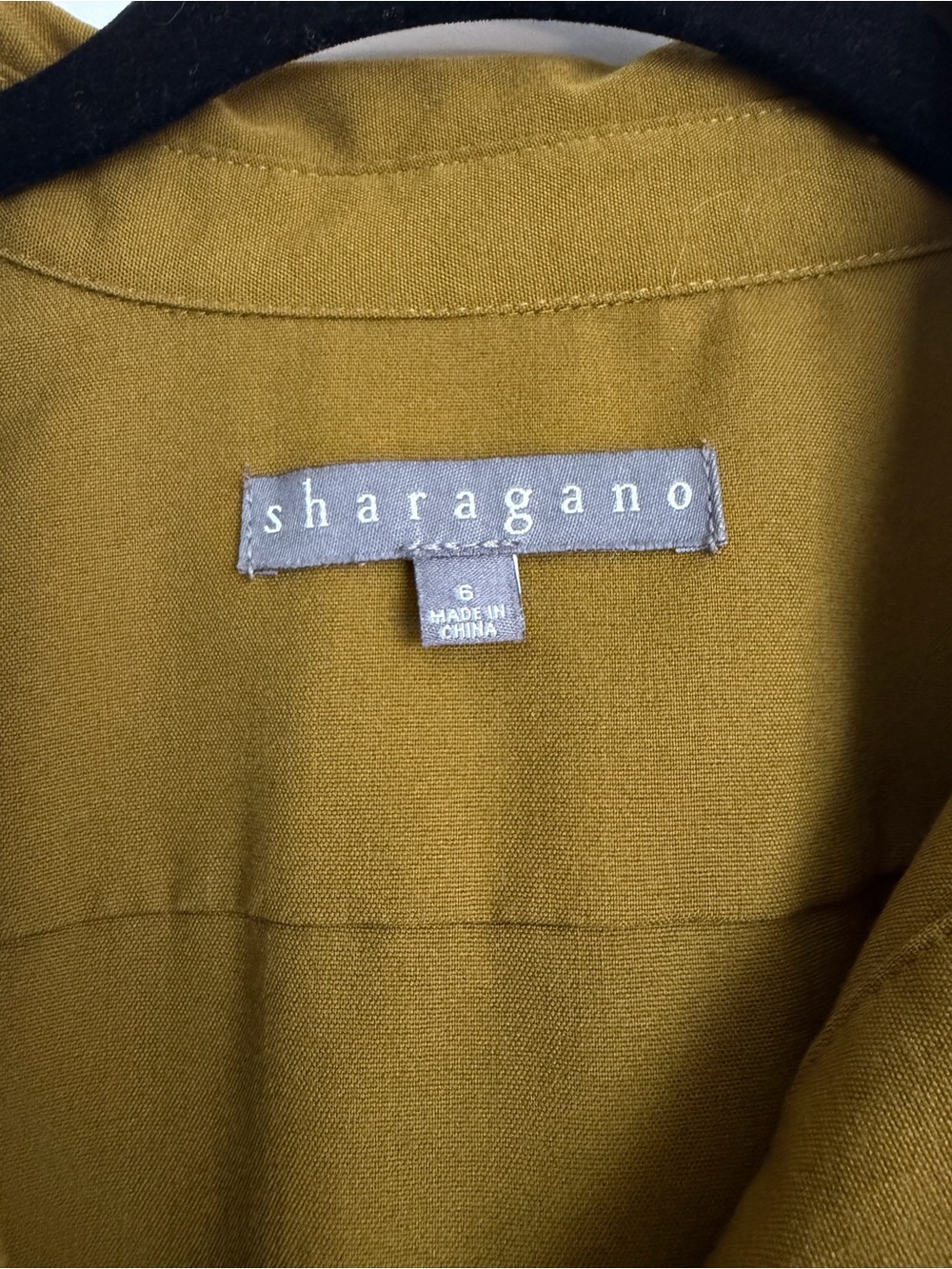 Sharagano Olive Button-Front Midi Shirt Dress - Picture 5 of 5
